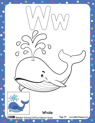 W Is For Whale Coloring Page